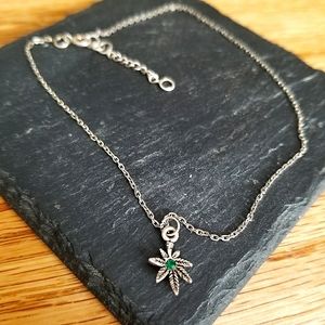 Silver "Leaf" Ankle Bracelet